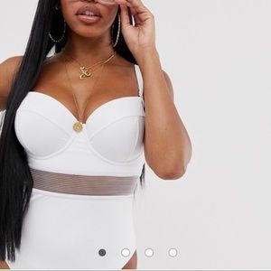 White One Piece Swimsuit/Bodysuit
